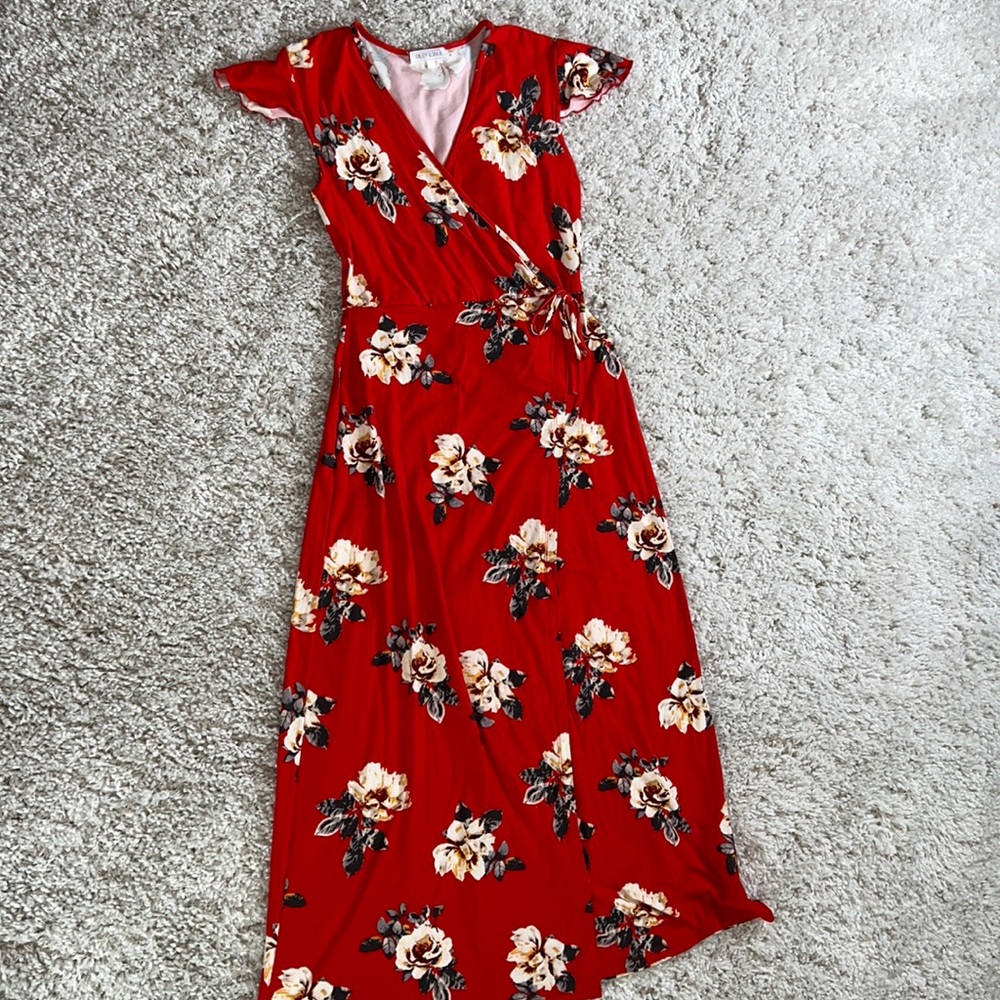 Red long dress